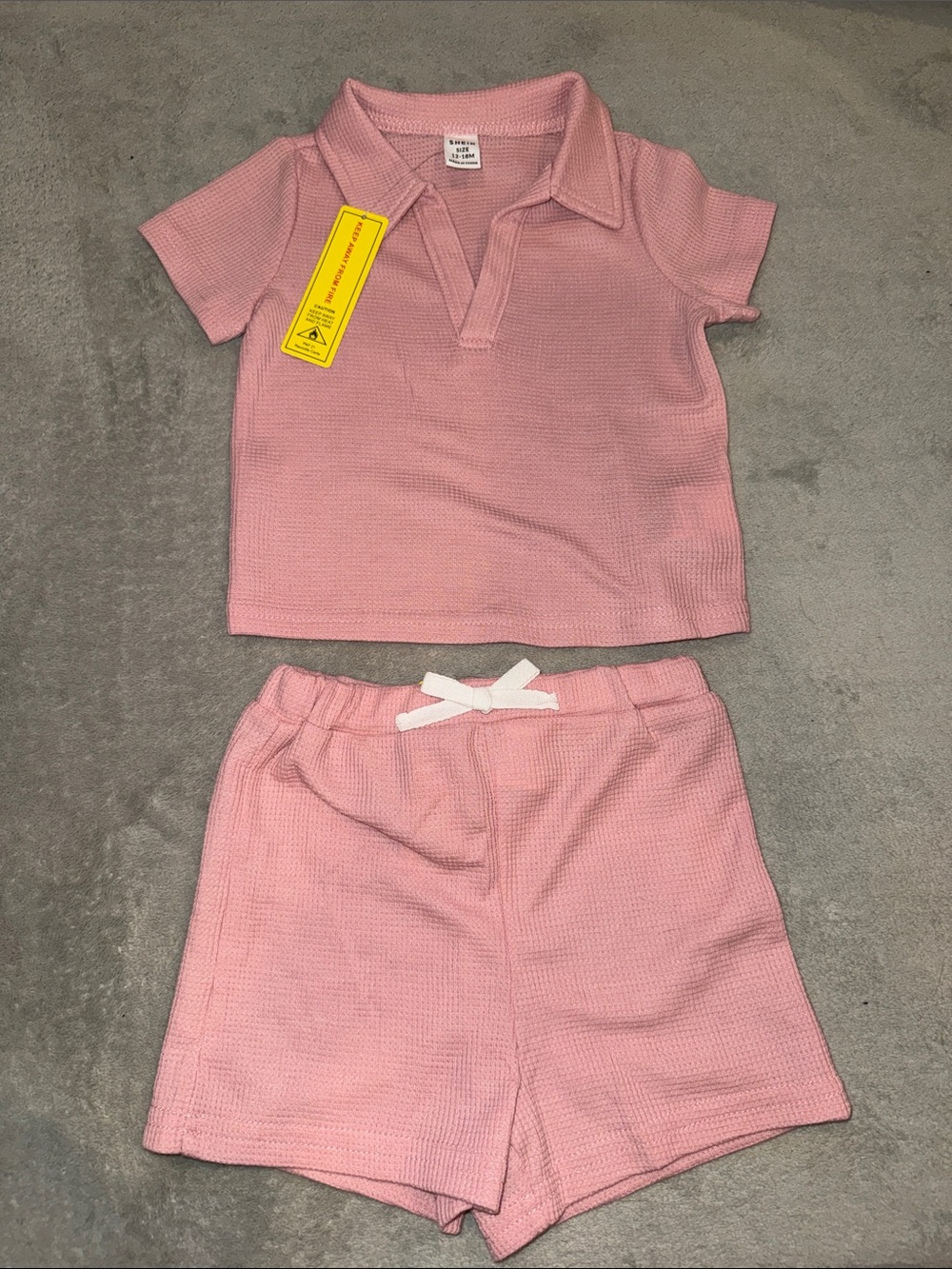 Shein 2 piece set Coral Pink unisex
